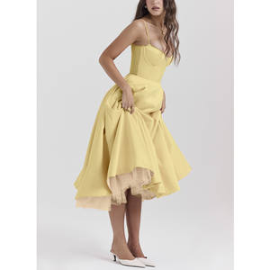 Dames Mouwloze Verjaardagsfeestje Jurk Lichte Midi Jurk Voor Prom Party Kleur - Product Image 6