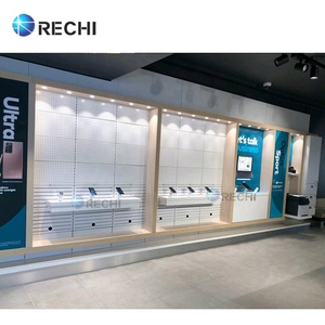 RECHI Phụ Kiện Điện Thoại Di Động Treo Tường Tủ Trưng Bày Gỗ Có Kệ Sáng & Móc An Ninh <span class=keywords><strong>Kiosk</strong></span> Trưng Bày Quầy Hàng Điện Tử - Product Image 2
