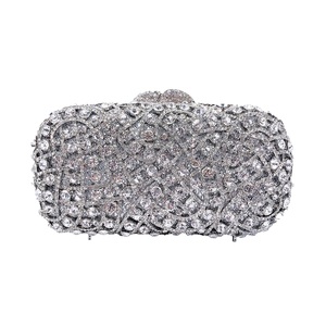 Women Dazzling Gemstone <b>Clutch</b> Purse Rhinestones Formal Evening Bag 3D Wedding Handbag with Detachable Chain - Product Image 2
