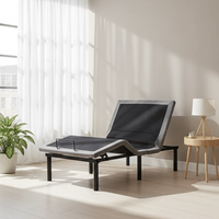 Lit de massage inclinable moderne avec cadre réglable, compatible maison intelligente, modes de massage ondulé/pulsé, gravité zéro, éclairage sous le lit