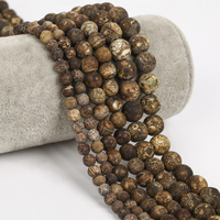 Perles rondes en agate brune naturelle AsVrai U pour la fabrication de bijoux, bracelets et colliers DIY