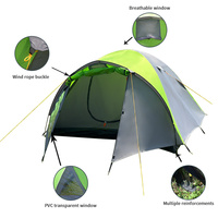 190T Polyester prévention des incendies Anti-UV coupe-vent 2-3 personnes diagonale contreventement Camping tente en plein air aventure équipement
