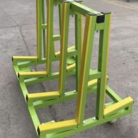 Chariot de transport sur mesure en acier robuste pour la manutention du verre, avec roues à frein pour usine de traitement des fenêtres et du verre