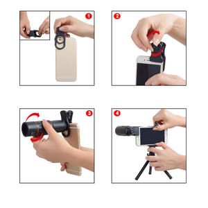 Objectif de téléphone télescope vert 18x, pour iphone samsung xiaomi, avec mini trépied et clip - Product Image 2