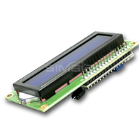 شاشة عرض LCD 16*2 16x2 1602 باللون الأصفر والأزرق والأبيض بجهد 5 فولت و3.3 فولت مع واجهة IIC I2C