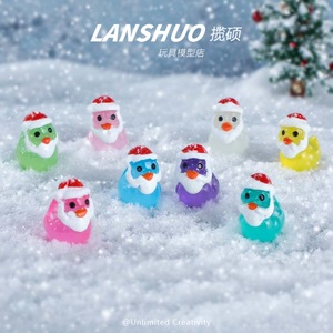 ของตกแต่งรูปเป็ดคริสต์มาสเรซิ่น 3 มิติ ยี่ห้อ Lanshuo พร้อมไฟ LED รูปทรงซานต้า วัสดุสำหรับทำเครื่องประดับ DIY สำหรับตกแต่งห้องนั่งเล่น - Product Image 4