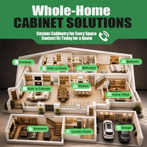 Gabinetes de Concepto Abierto para Espacios Amplios |   Armarios empotrados para sala de estar |   Gabinetes de isla para cocina |   Gabinetes de Cocina de Roble Blanco - Product Image 6