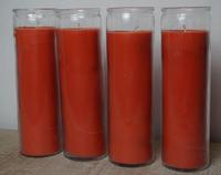 Bougie en verre de 7 jours de couleur orange pour les catholiques, attire la chance et l'amour, sortilèges de combustion de bougies