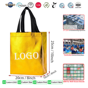 Fournisseur <span class=keywords><strong>de</strong></span> sacs non tissés, sac <span class=keywords><strong>de</strong></span> shopping réutilisable en polypropylène doré personnalisé avec LOGO pour cadeaux - Product Image 1