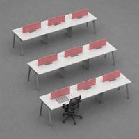 Système de poste de travail de bureau personnalisé, structure en acier moderne, table pour 4 personnes, mobilier commercial, design de bureau linéaire pour espace ouvert