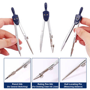 Foska เข็มทิศโรงเรียน5ชิ้นแบบมืออาชีพสำหรับชุดเรขาคณิตพร้อมกล่องเก็บของกันแตก - Product Image 5