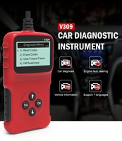 Red V309 Handheld OBD II Herramienta de diagnóstico de fallas Escáner de diagnóstico automotriz y lector de código para análisis de motor de automóvil