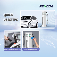 PENODA Station de recharge de voiture Wallbox 7in Fingerprint Wifi App Control Ac Ev Charger Type 2 4.3in 7in Screen Password Ev Charger