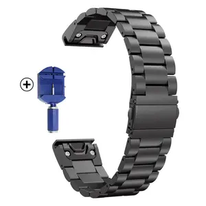 Bracelets de montre en acier inoxydable Quickfit de haute qualité 316L tailles 26MM 22MM pour montres Garmin <span class=keywords><strong>Fenix</strong></span> <span class=keywords><strong>7</strong></span> 7X5X X3 6X 3HR - Product Image 1