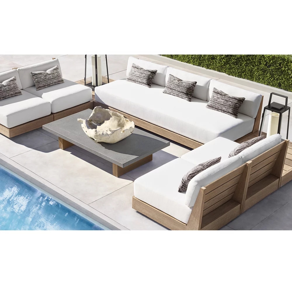 2023 Luxury Wholesale New Modern Outdoor  Furniture Teak wood Garden sofa set