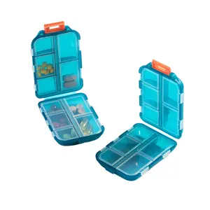 10-kompartiment-medizinetui taschen-aufbewahrungstasche reise-neustil niedliche und kleine kunststoff-pillenschachtel