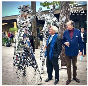 Personalizado Future Technology Cosplay espejo zancos hombres mujer traje show Space stage <span class=keywords><strong>robot</strong></span> wear Halloween Cosplay Carnaval - Product Image 5