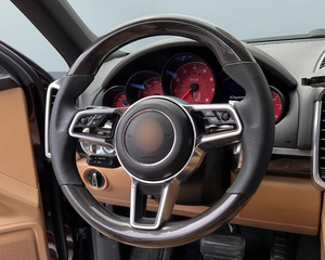Volantes de cuero de fibra de carbono personalizados de alta calidad para Porsche Cayenne Cayman Panamera <span class=keywords><strong>Macan</strong></span> Taycan 918 911 992 958 - Product Image 1