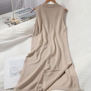 2025 versione primaverile girocollo senza maniche <span class=keywords><strong>abito</strong></span> da Modulare Versatile <span class=keywords><strong>in</strong></span> <span class=keywords><strong>maglia</strong></span> tinta unita - Product Image 2