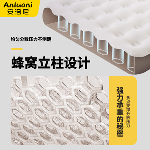 Anluoni <b>Air</b> Mattress Single <b>Double</b> <b>Size</b> Thickened Portable Inflatable <b>Bed</b> For Home Outdoor Camping Rectangle PVC - Product Image 1