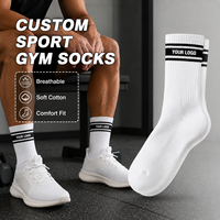 Chaussettes de sport pour hommes en coton respirant, design personnalisé, semelle éponge épaisse, chaussettes de course à pied