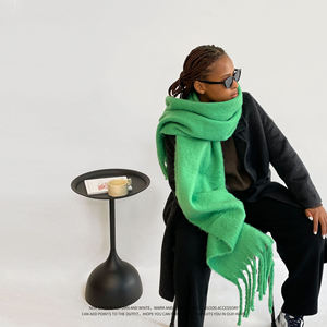 Écharpe d'hiver de couleur unie <span class=keywords><strong>Cachemire</strong></span> Sensation douce Classique Wrap Longues Étoles Écharpes Douces Surdimensionnées - Product Image 3