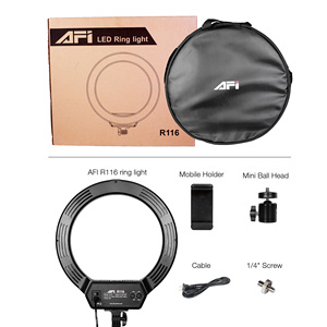 <span class=keywords><strong>AFI</strong></span> 16 ''Photographie Maquillage Tik Tok Led Anneau Lumineux pour Prise de Vue Vidéo, Portrait, Vlog, Selfie - Product Image 5