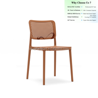 Chaise en plastique OKAY, design contemporain, fauteuil en plastique résistant aux intempéries, empilable, idéal pour les petits espaces, chaises de salle à manger modernes en plastique