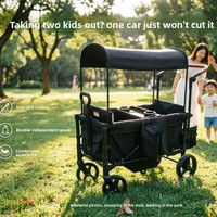 Poussette bébé pliable légère anti-retournement à quatre roues avec cadre en acier haute teneur en carbone
