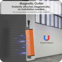 Multiprise industrielle murale magnétique robuste avec protection contre les surtensions, interrupteurs et cordon d'extension de calibre 12