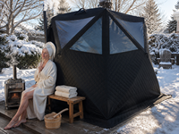Tenda Sauna Satu Kamar Tidur Camo, Tahan Air Empat Musim, Cepat Terbuka, Tenda Camping Outdoor untuk Kain Oxford Tiang Fiberglass
