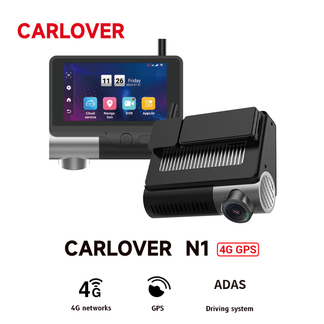 ADAS 4G LTE IPS Mini Car DVR Front/Rear Dual Lens Cloud Remote View Video Recorder Parking Monitor Carlover AI Dash Cam 1 Year