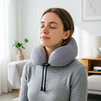 Oreiller de voyage portable et confortable en mousse à mémoire de forme, pliable en U, enveloppant à 360 degrés, idéal pour le bureau et l'avion (vente en gros)