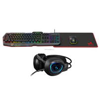 Combo de jeu AIKUN 4 en 1 - Clavier macro RGB, souris RGB 12800 DPI, casque stéréo, tapis de souris 350*250 mm, boîte de couleur 4 en 1