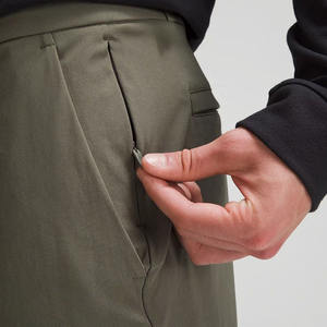 Vêtements de golf professionnels, pantalon droit pour homme en tissu tissé mi-lourd, élasticité, teinture unie, séchage rapide, poche cachée à fermeture éclair, en laine peignée - Product Image 5