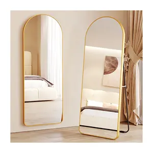 Factory Wholesale Luxury Home Decor Thickened Border Black Bath Mirrors Large Size Full Length Arch Aesthetic Room Decor Mirrors