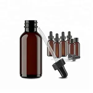 Dropper Bottle PET Cosmetic Packaging Double Layer Amber Square Plastic Cosmetic Screen Printing 50 Ml For Serum