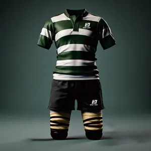 Aibort toptan özel süblimasyon avustralya 2023 Retro 100% Polyester şerit geri dönüşümlü boş eğitim tasarım Rugby forması