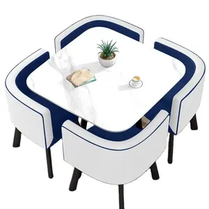 Ruimtebesparend Restaurant Eettafel En 4 Stoelen Kapsalon Meubelen Verkoop Complete Eetkamer Luxe Diner Stoel Tafel Gadget