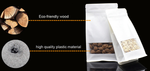 Phân hủy sinh học giấy kraft trắng túi ziplock niêm phong tốt đáy phẳng lưu trữ thực phẩm bao bì dây kéo túi với cửa sổ mờ - Product Image 4