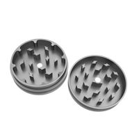 BAS quantité minimale de commande Vente en gros 55MM 2 pièces Accessoires pour fumeurs Broyeur d'herbes personnalisées en métal pour épices tabac