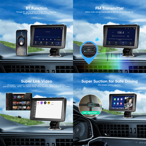 Podofo <span class=keywords><strong>7</strong></span>-inch Xe bé màn hình di động không dây Carplay <span class=keywords><strong>Android</strong></span> tự động với IR Night Vision Camera cho xe ô tô xe tải van bán buôn - Product Image 3