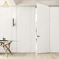 Villa design minimaliste, cadre en bois massif sans cadre, isolation acoustique en alliage d'aluminium dissimulé, finition placage chêne, salon