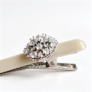 Barrette à <span class=keywords><strong>cheveux</strong></span> Fanxing personnalisée élégante avec fleurs en strass dégradées, pince à <span class=keywords><strong>cheveux</strong></span> en grappe de strass, accessoires de mariage - Product Image 4