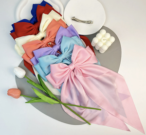 Nouvelle Pince à <span class=keywords><strong>Cheveux</strong></span> Grande Nœud Papillon en Chiffon pour Femme, <span class=keywords><strong>Barrette</strong></span> à Nœud Papillon en Satin Couleur Unie, Accessoire <span class=keywords><strong>Cheveux</strong></span> pour Queue de Cheval - Product Image 6