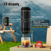 Machine à café portable multifonctionnelle 3-en-1 à batterie, chauffage autonome, réservoir d'eau de 80 ml, démarrage à une touche, machine à expresso à capsules