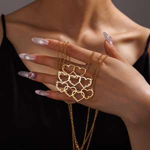 Collier personnalisé en gros avec pendentif cœur et nom, en acier inoxydable plaqué or, chaîne romantique pour usage quotidien - Product Image 3