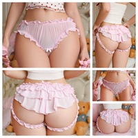 Ourlet de gâteau multicouche transparent Adorable rose ultra-court Sexy No-slip Design Plus Size Sexy Soft Panties for Young Girl