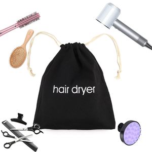 Bolsa con cordón de algodón para secador de pelo de hotel de doble cuerda personalizada de alta calidad - Product Image 2