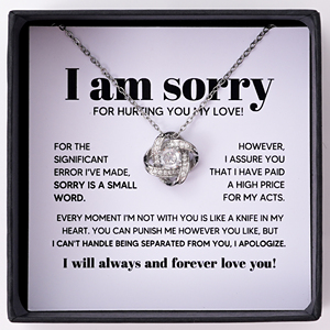 สร้อยคอจี้เงินรูปปมรักแบบคลาสสิก พร้อมการ์ดข้อความส่วนตัว ของขวัญขอโทษ ขอให้อภัย ปรองดอง - Product Image 6